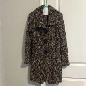Cozy long cardigan with big buttons and belt from Anthropology